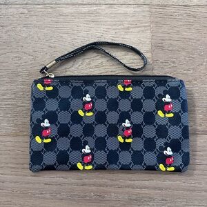 Mickey Mouse Black Plaid Wristlet Clutch